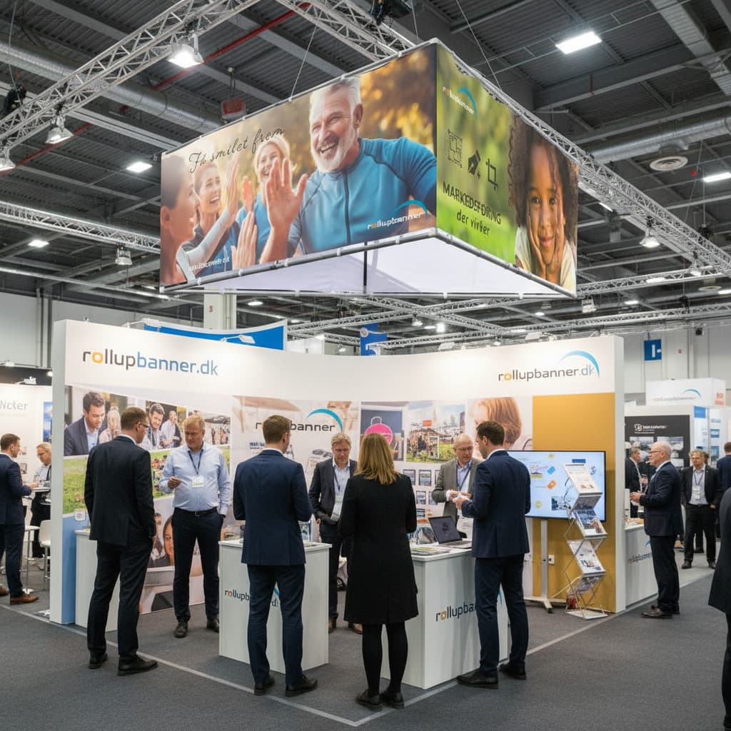Skab blikfang på messen med loftbannere i unikt design